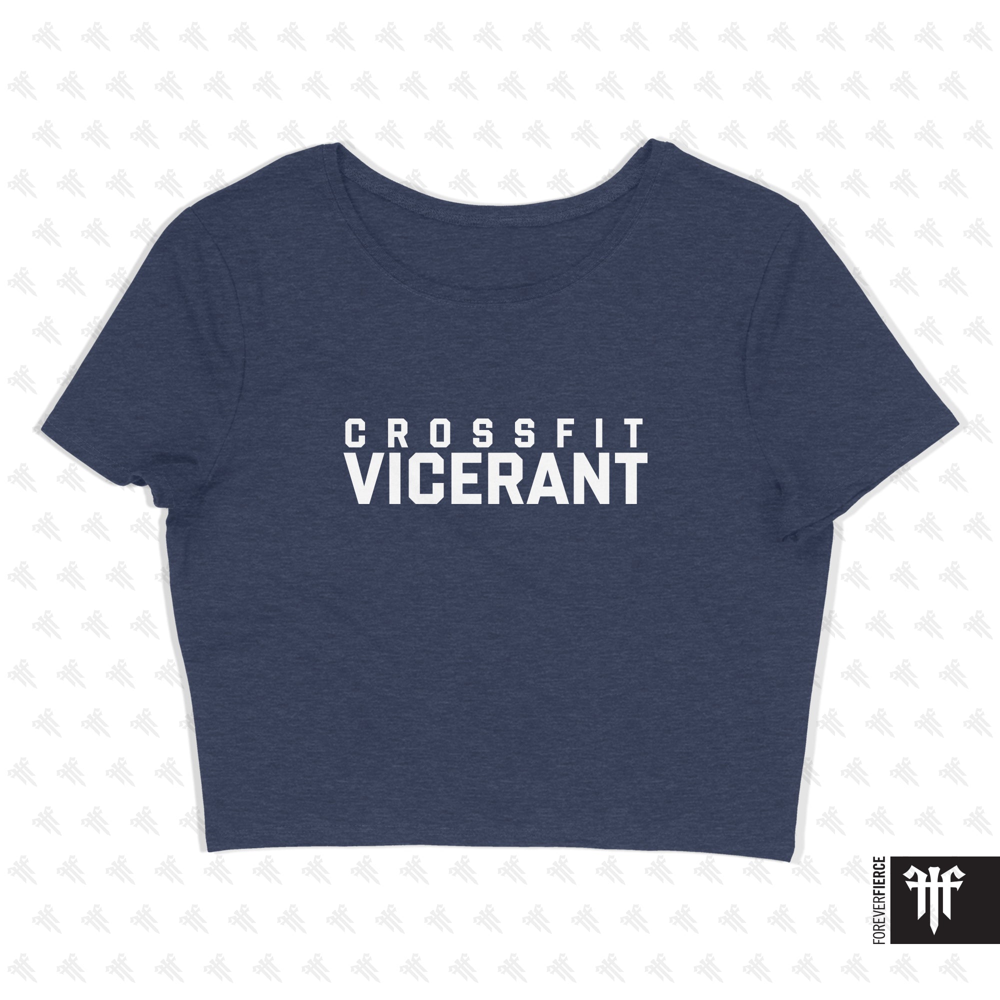 CrossFit Vicerant April 2026 White Ink Womens Crop Tee