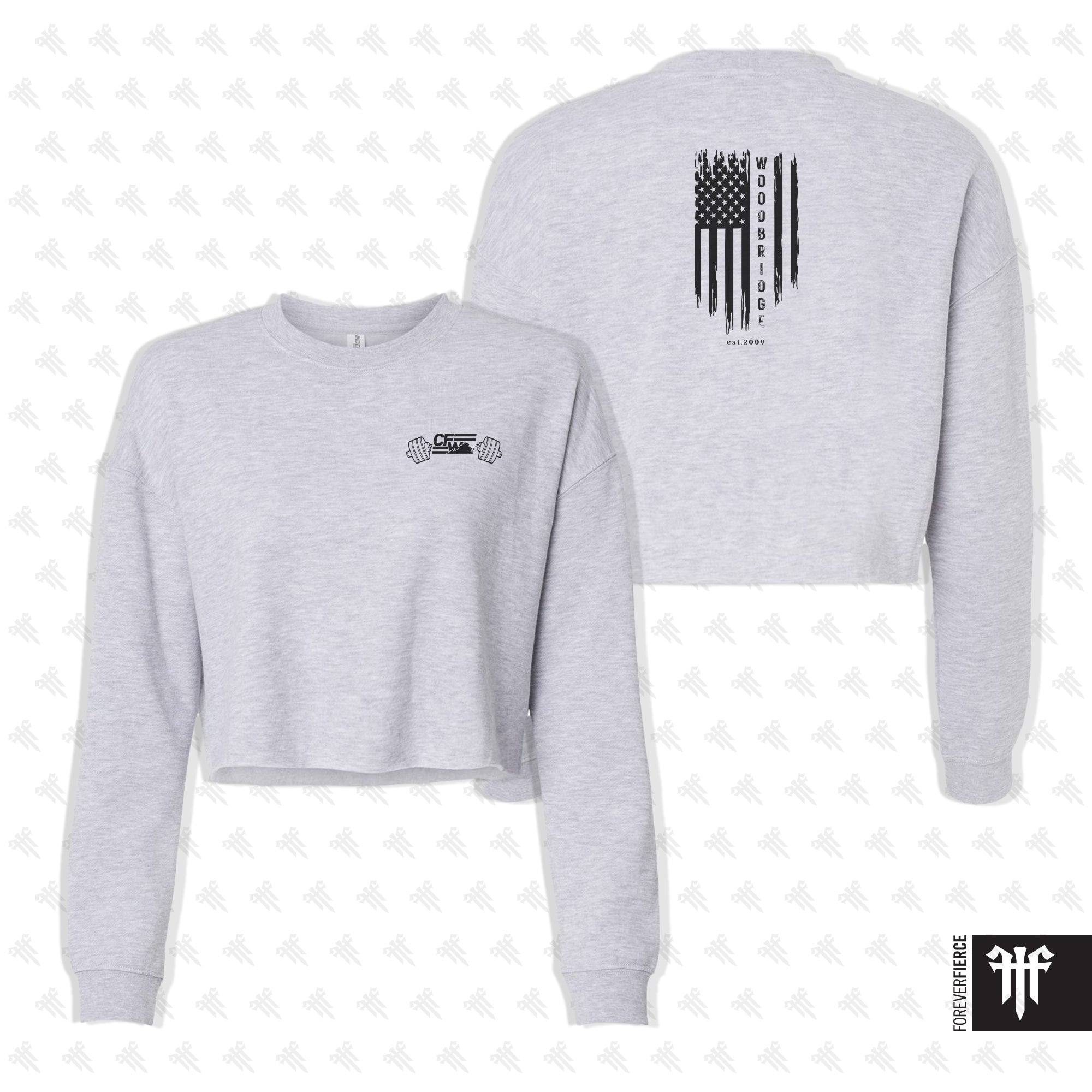 CrossFit Woodbridge November 2025 Womens Crop Crewneck - Small Back Design