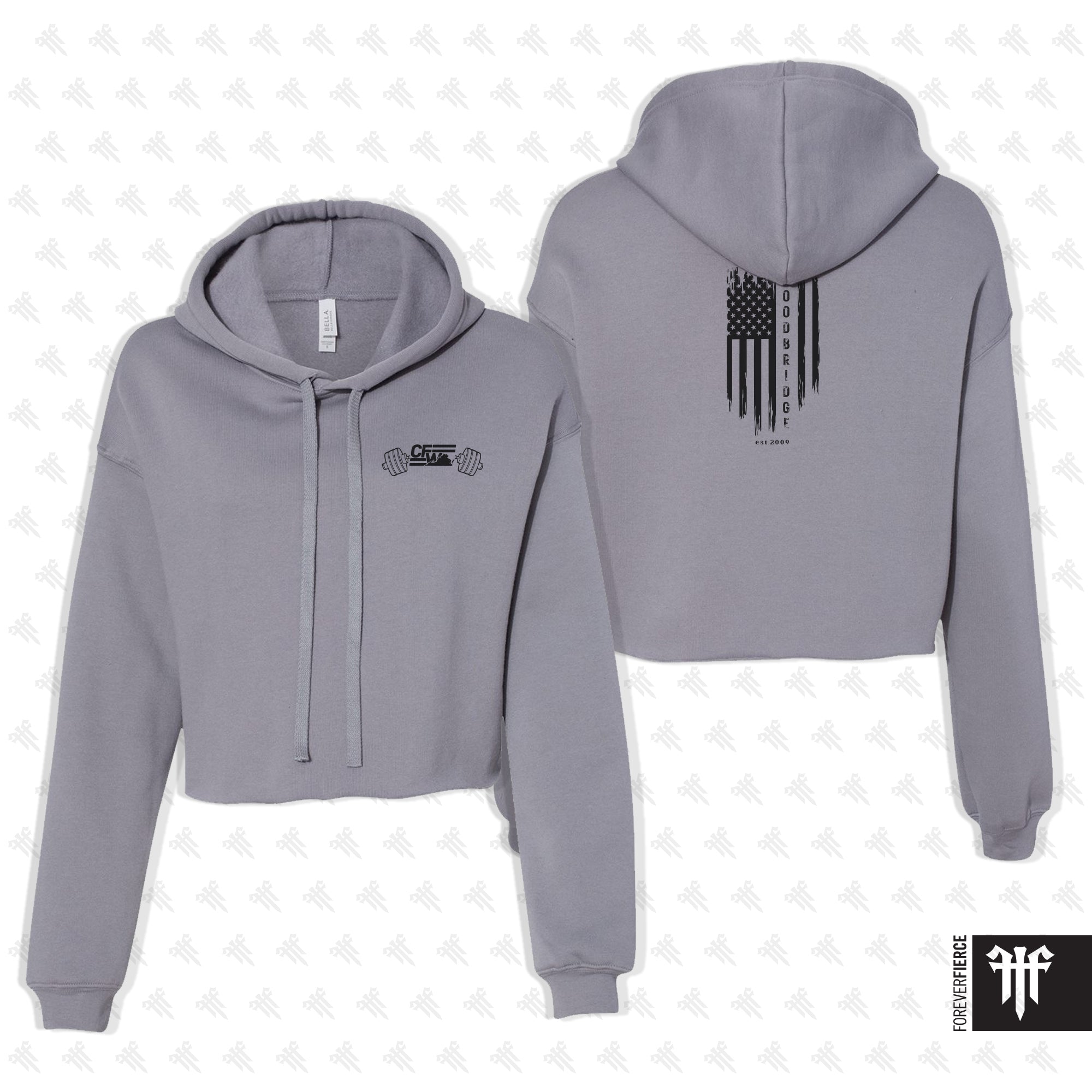 CrossFit Woodbridge November 2025 Womens Crop Pullover  - Small Back Design