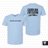 Carolina Freedom July 2026 Black Ink Tee - Heather Columbia Blue