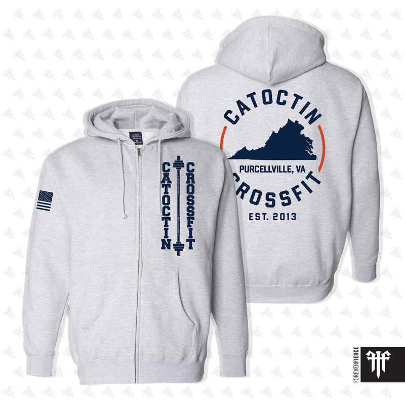 Catoctin CrossFit October 2026 Navy/Orange Zip-Up Hoodie