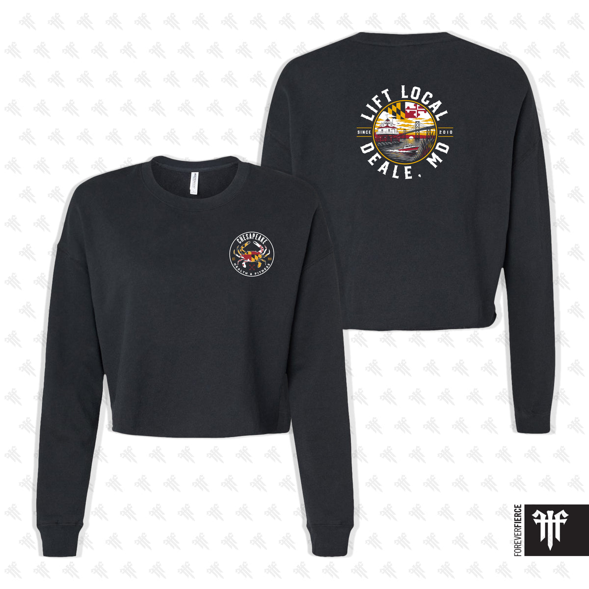 Chesapeake Health & Fitness Club July 2026 Womens Crop Crewneck