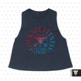 Courage Fitness July 2026 Womens Crop Tank - Heather Navy