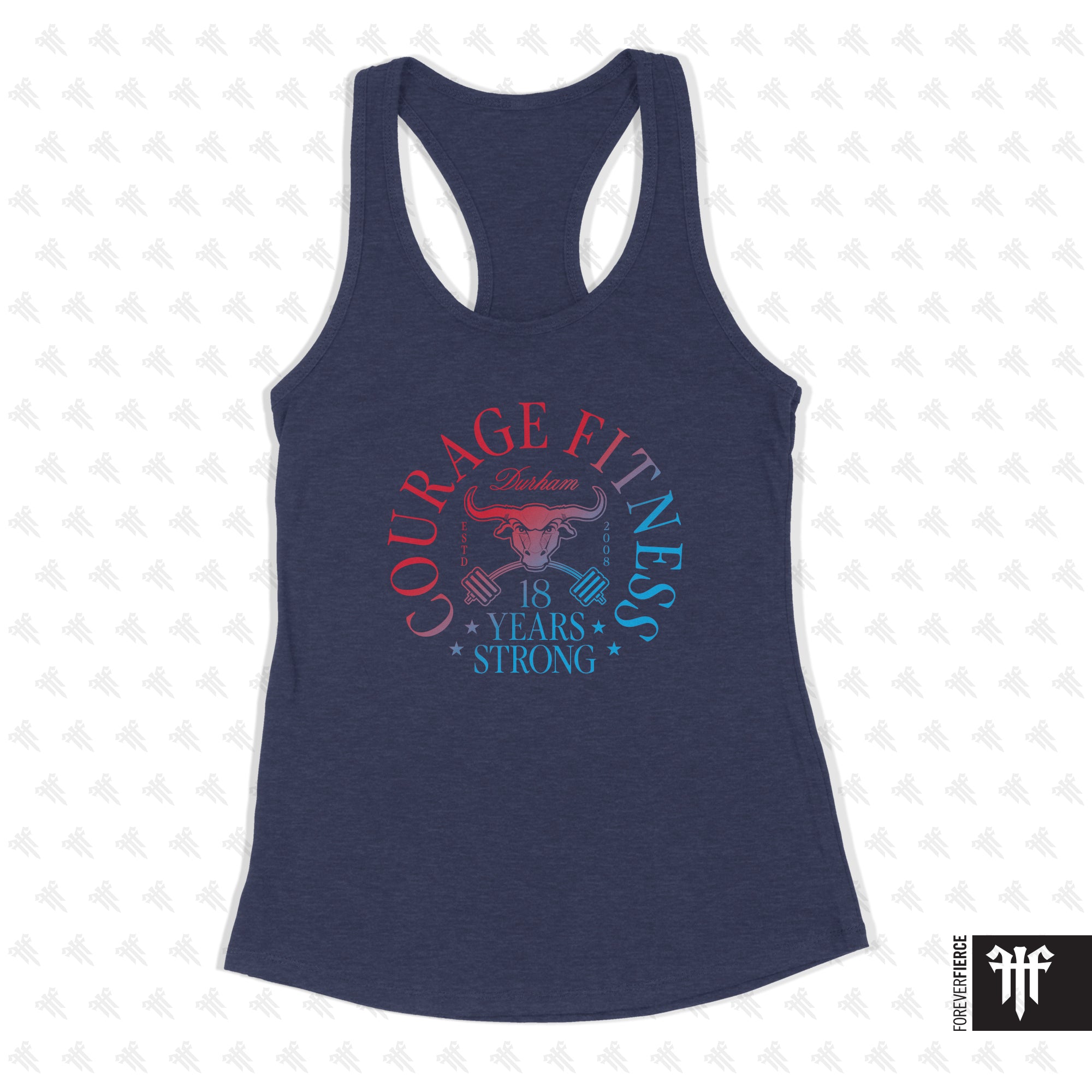 Courage Fitness July 2026 Womens Racerback - Midnight Navy