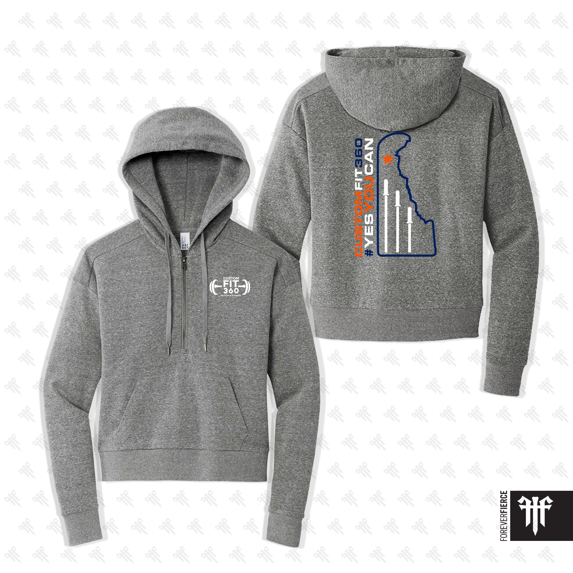 CustomFit360 March 2026 Womens Half Zip Hoodie