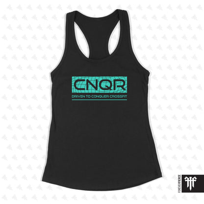 CNQR June 2025 Teal Design Womens Racerback