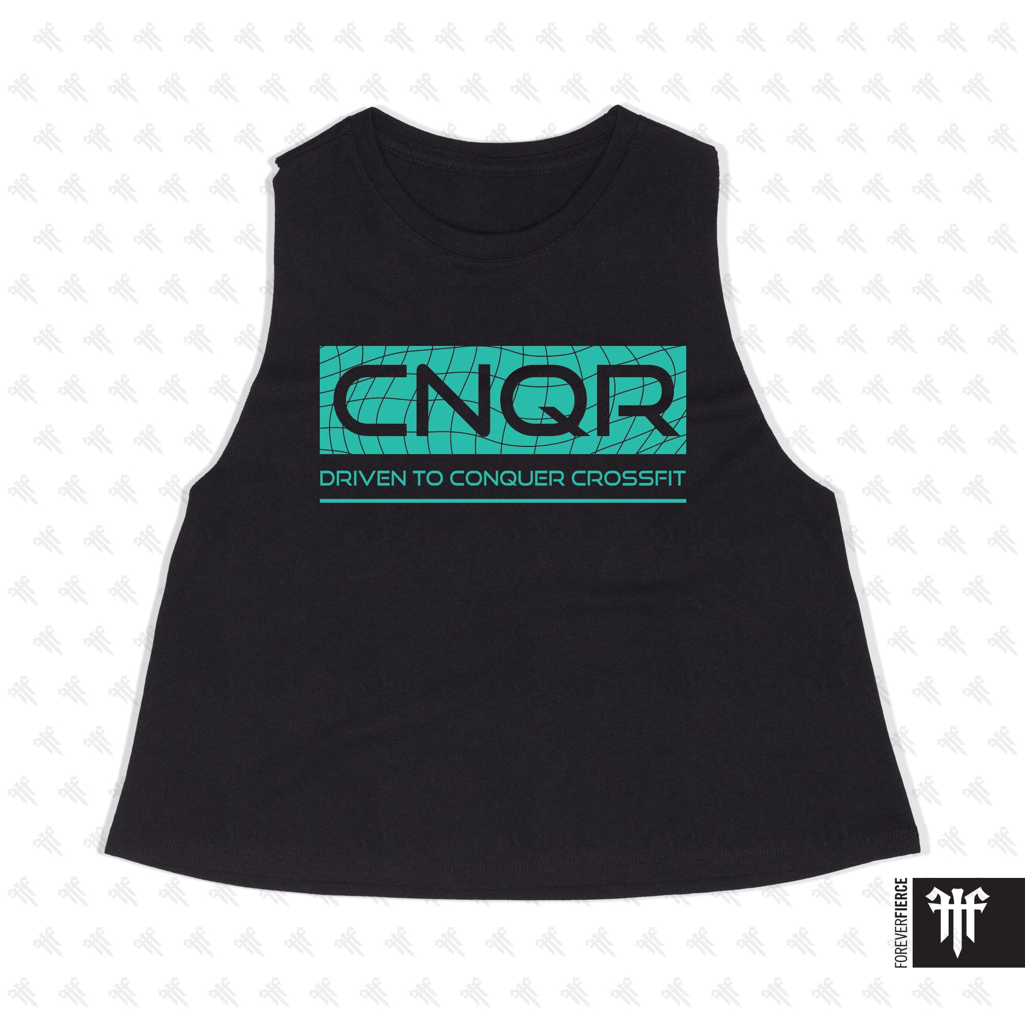 CNQR June 2025 Teal Design Womens Crop Tank