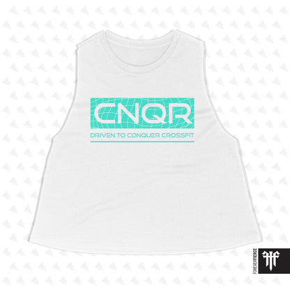 CNQR June 2025 Teal Design Womens Crop Tank