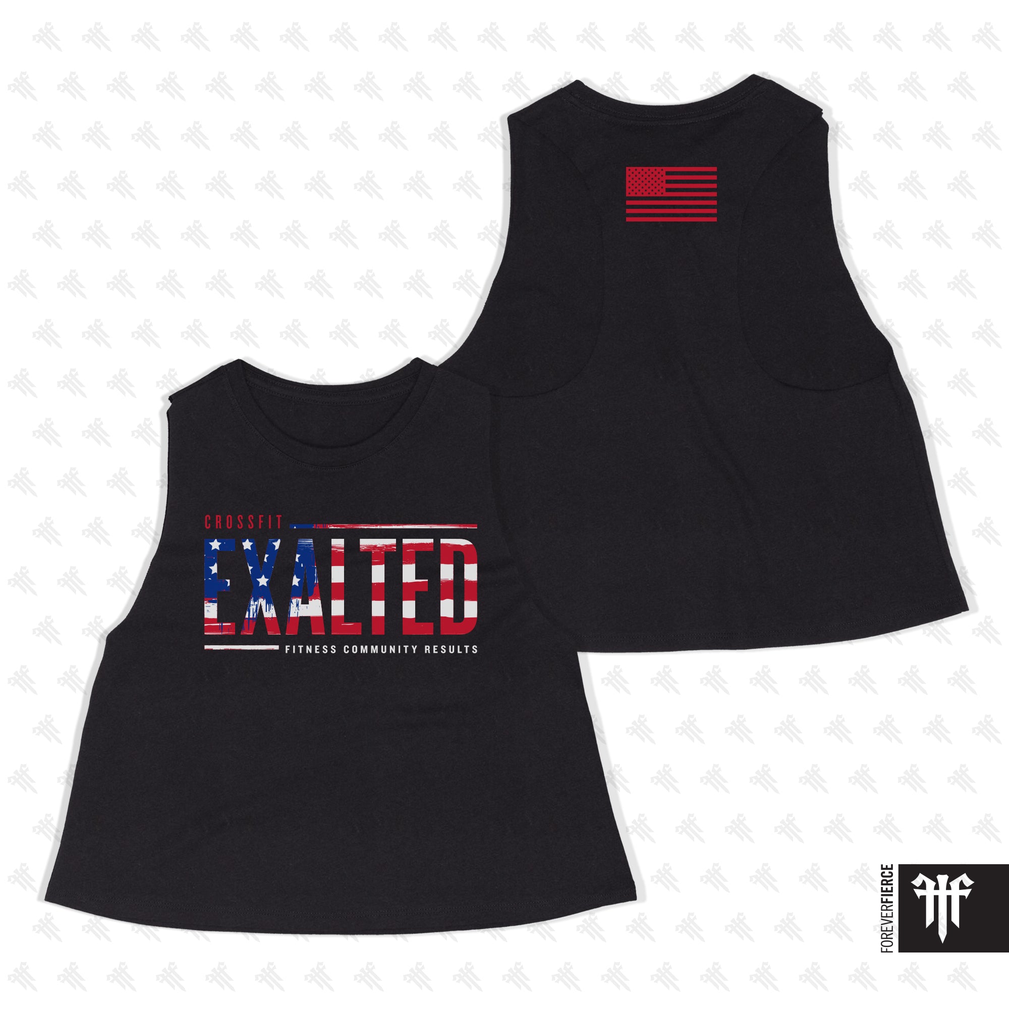 CrossFit Exalted April 2026 American Flag Womens Crop Tank