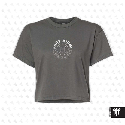 FMCF October 2025 Small Logo Design Womens Crop Tee