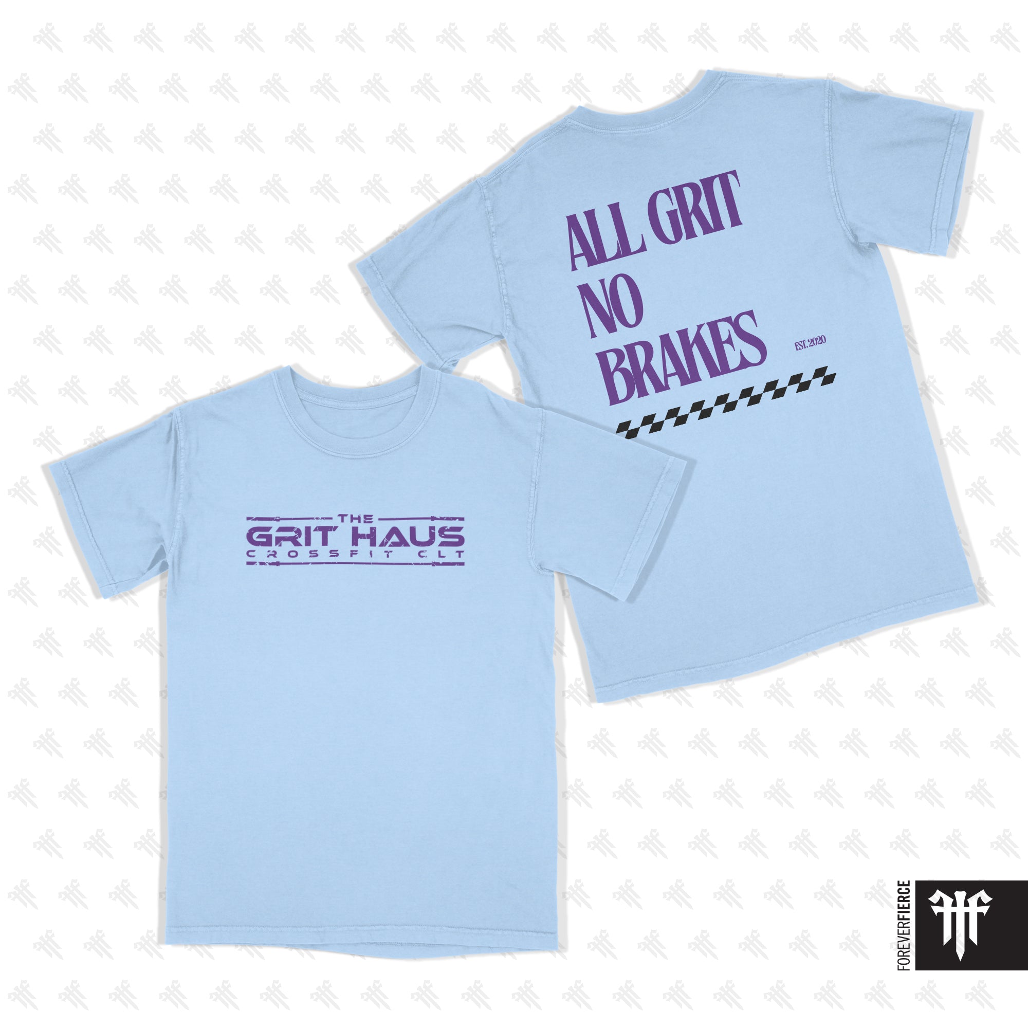 Grit Haus July 2025 Purple All Grit No Brakes Comfort Colors Tee