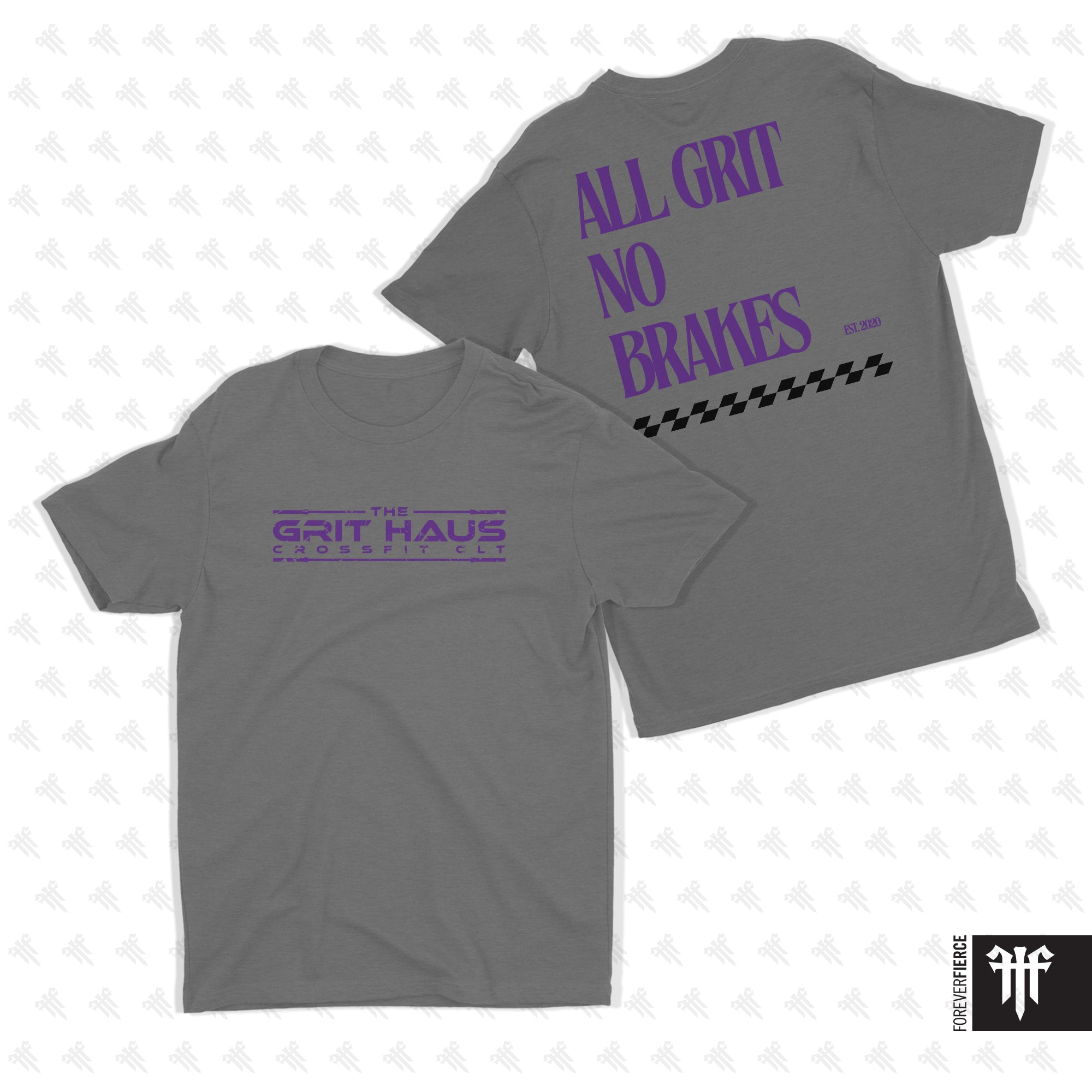 Grit Haus July 2025 Purple All Grit No Brakes Triblend Tee