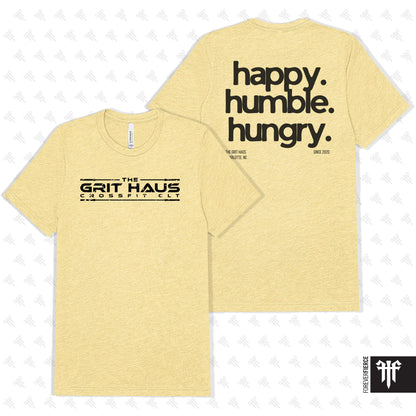 Grit Haus June 2026 Happy Humble Hungry Bella Tee