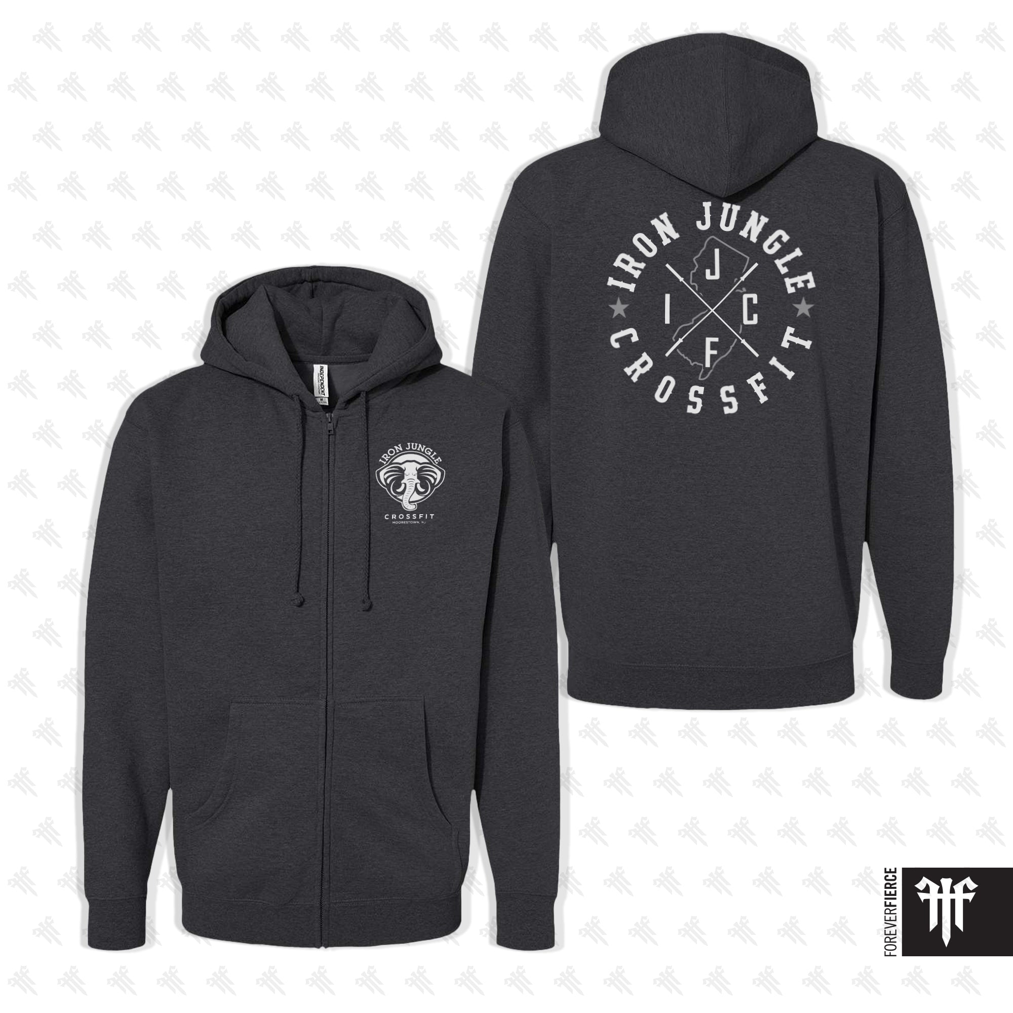 Iron Jungle CrossFit March 2026 Barbell/NJ Full-Zip Hoodie