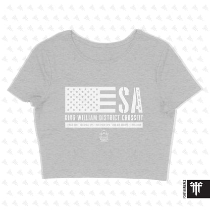 King William District CrossFit April 2026 Womens Crop Tee