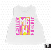 MisFit Gym Windham July 2026 White Womens Crop Tank - Solid White Blend