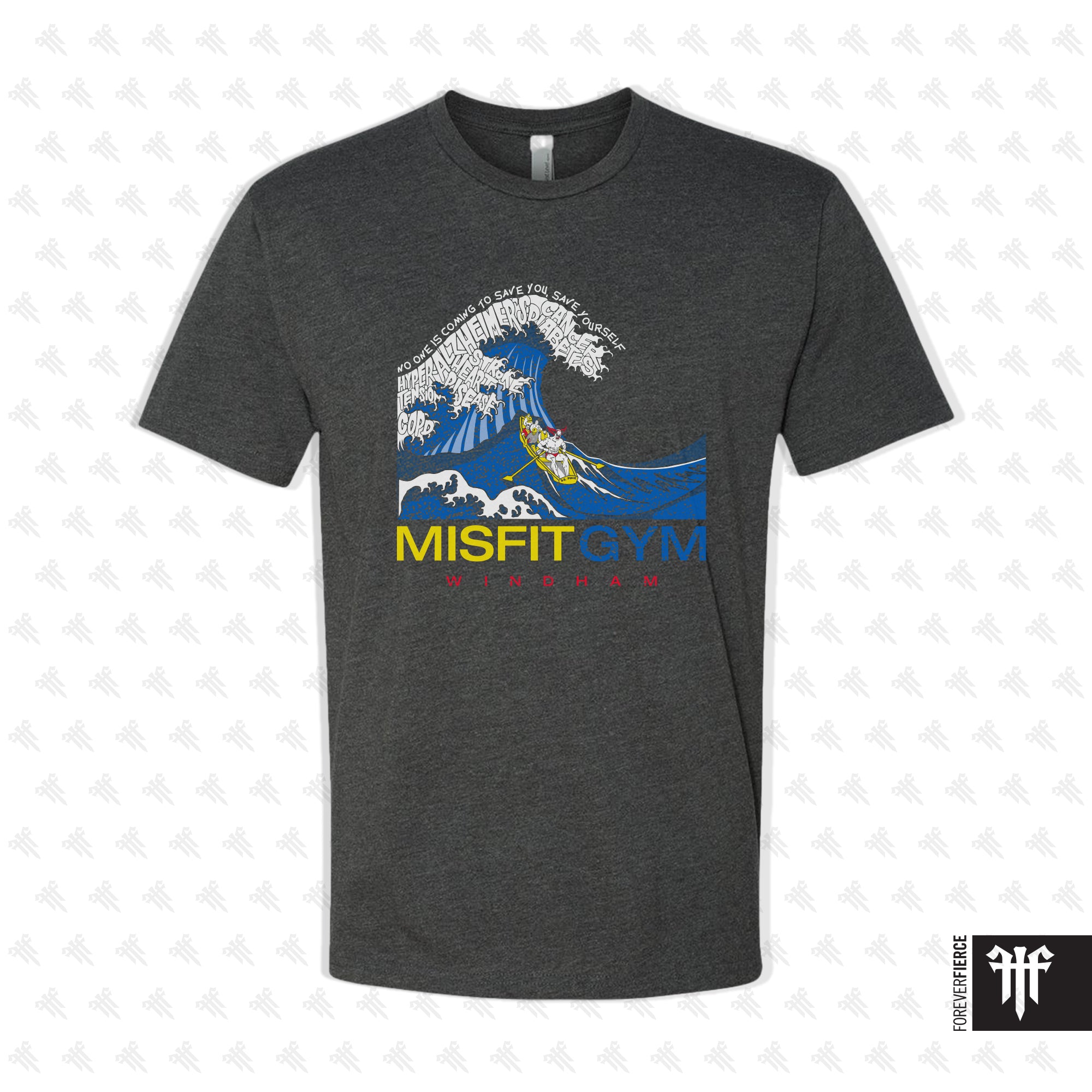 MisFit Gym Windham July 2026 Wave Tee - Charcoal