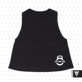 PWR August 2026 White PWR logo Womens Crop Tank