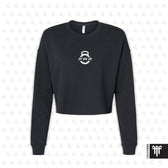 PWR August 2026 White PWR logo Womens Crop Crewneck