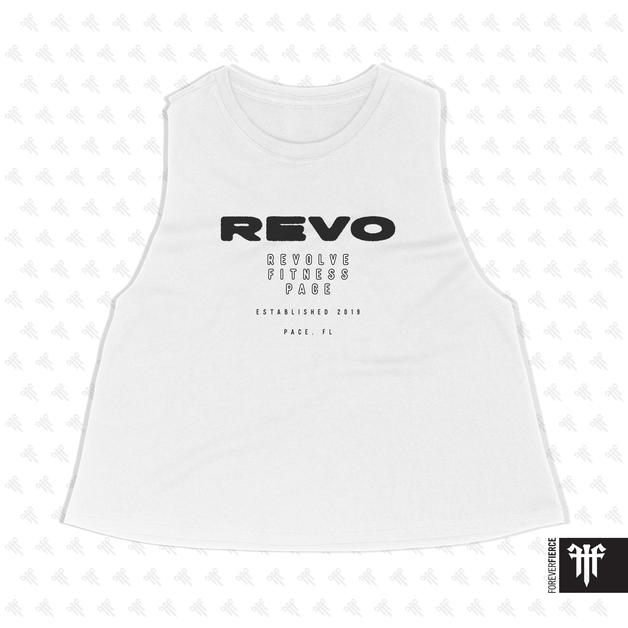Revolve Black Ink Crop Tank White