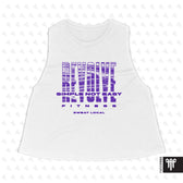 Revolve Purple Ink Crop Tank White