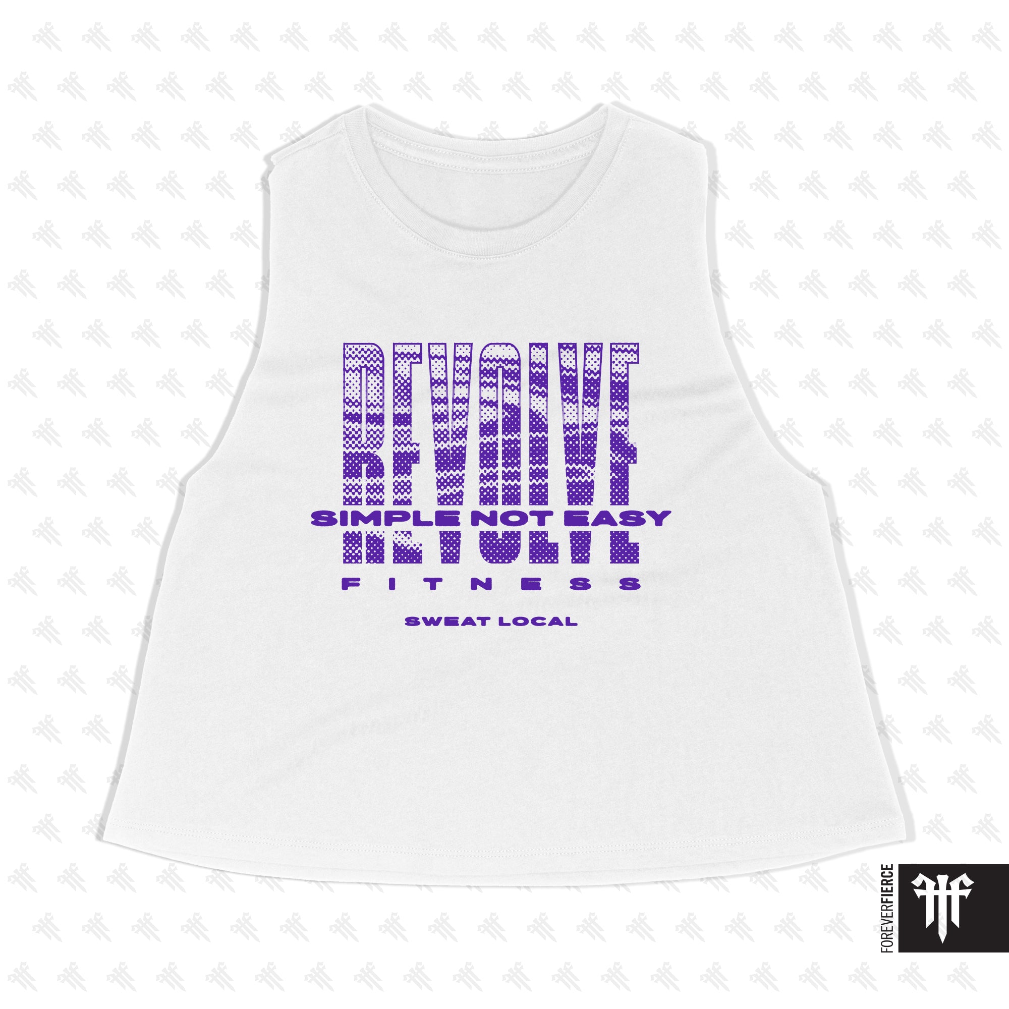 Revolve Purple Ink Crop Tank White