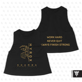Shamba July 2026 Womens Crop Tank - Solid Black Blend