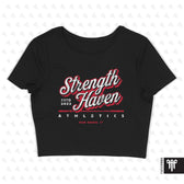 Strength Haven Womens Crop Tee Black