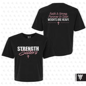 Strength Sisters Womens Boxy Crop Tee Black