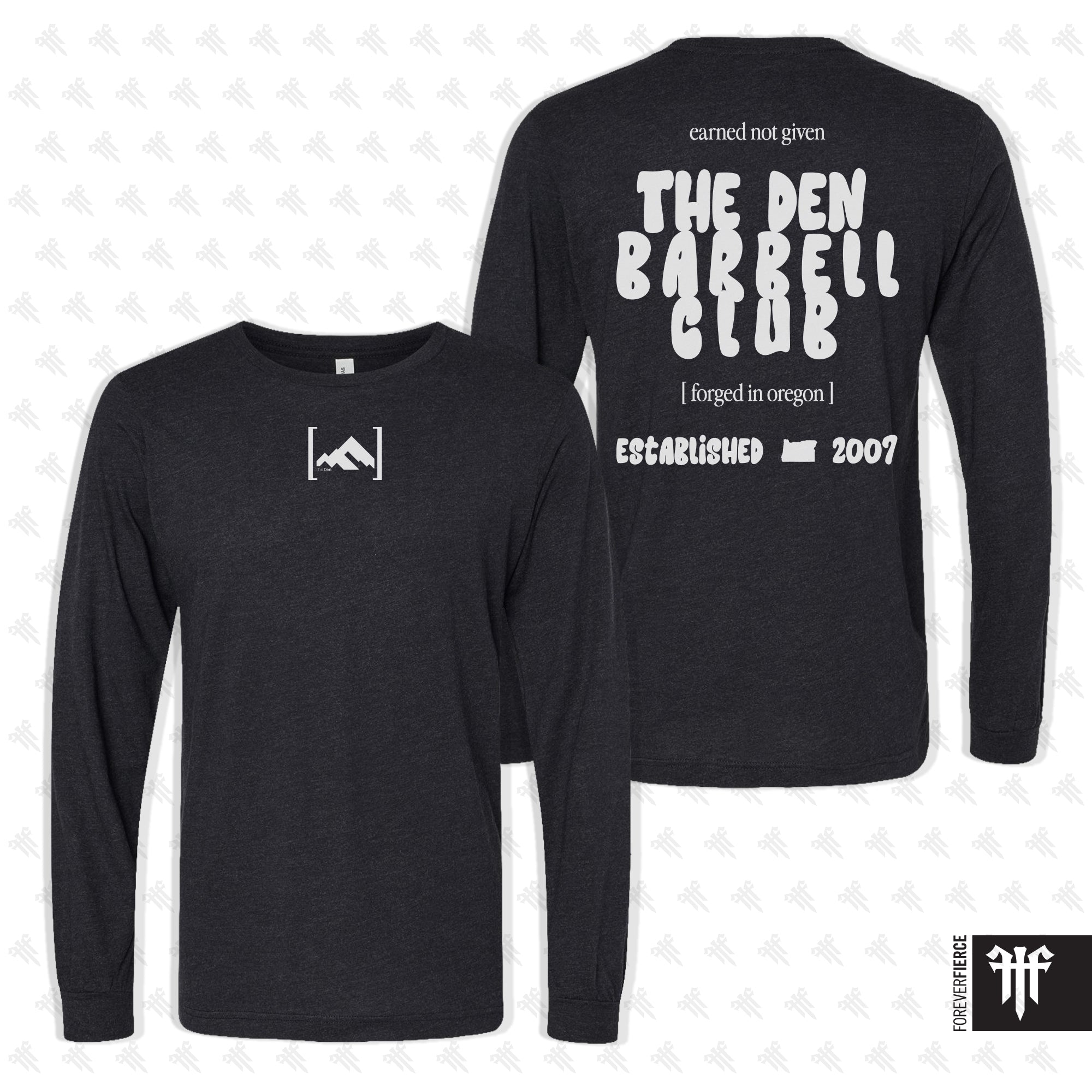 The Den Barbell Club February 2026 White Ink Longsleeve