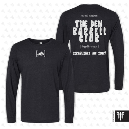 The Den Barbell Club February 2026 White Ink Longsleeve