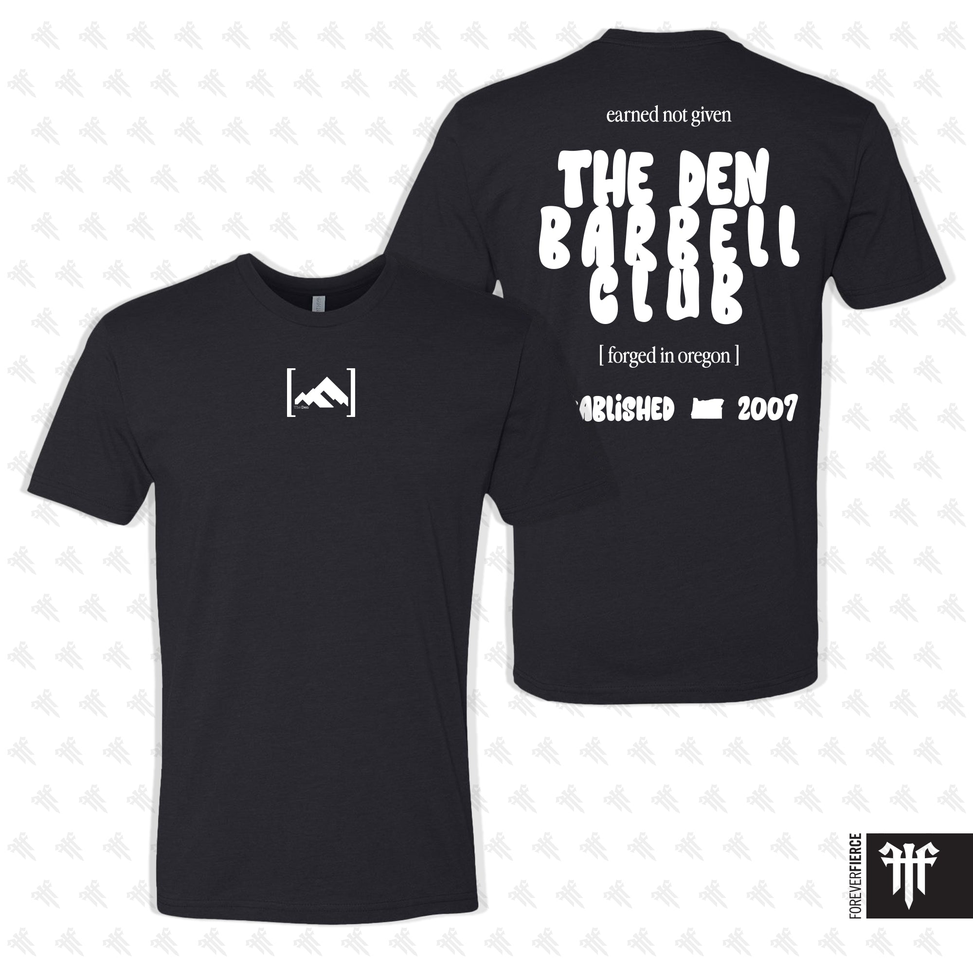 The Den Barbell Club February 2026 White Ink Tee