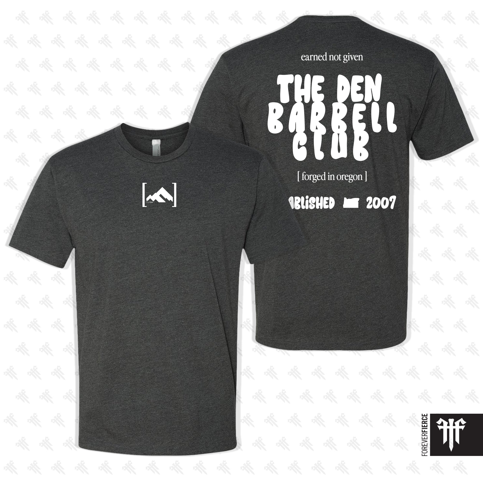 The Den Barbell Club February 2026 White Ink Tee