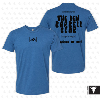 The Den Barbell Club February 2026 Black Ink Tee