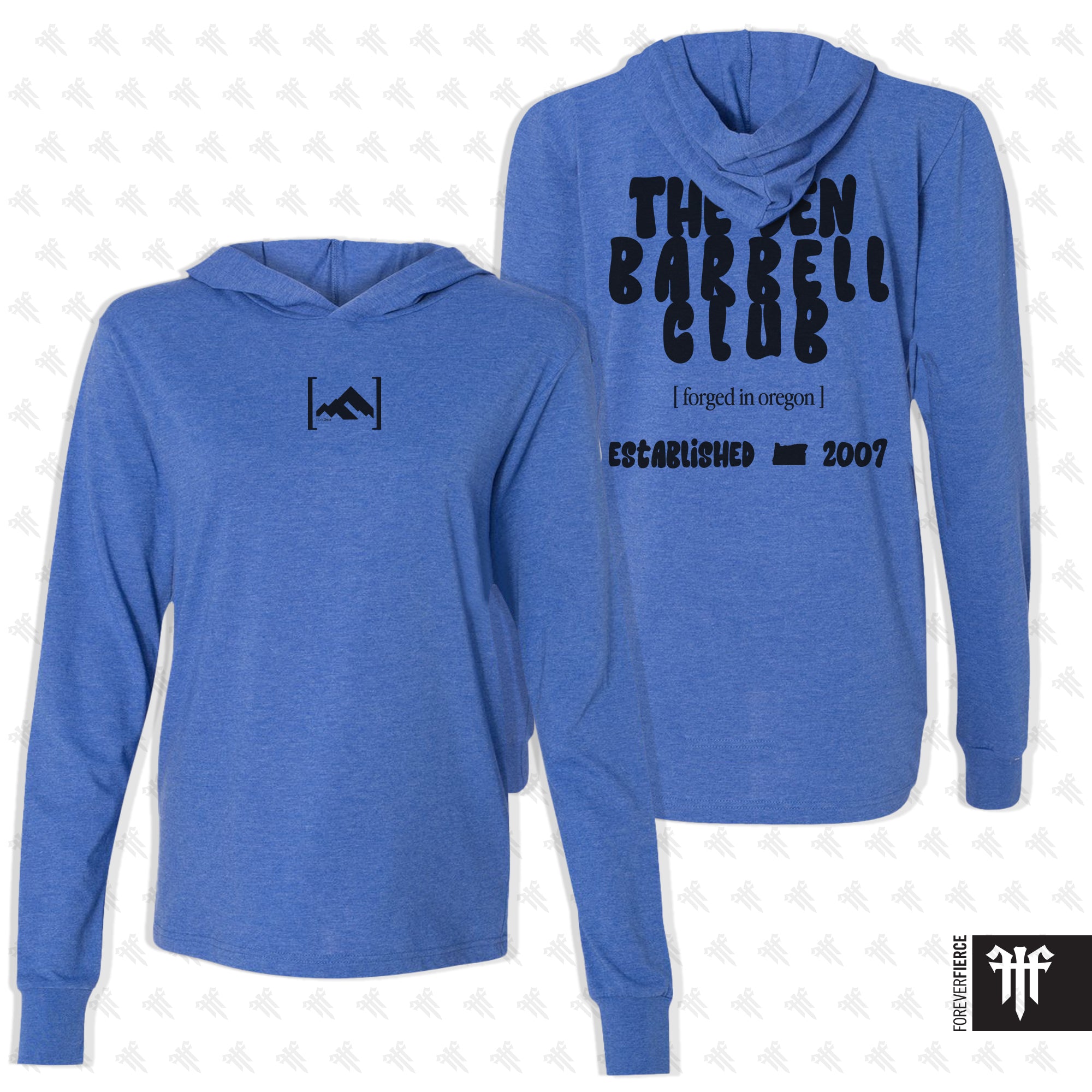 The Den Barbell Club February 2026 Black Ink Longsleeve Hoodie