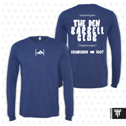 The Den Barbell Club February 2026 White Ink Longsleeve