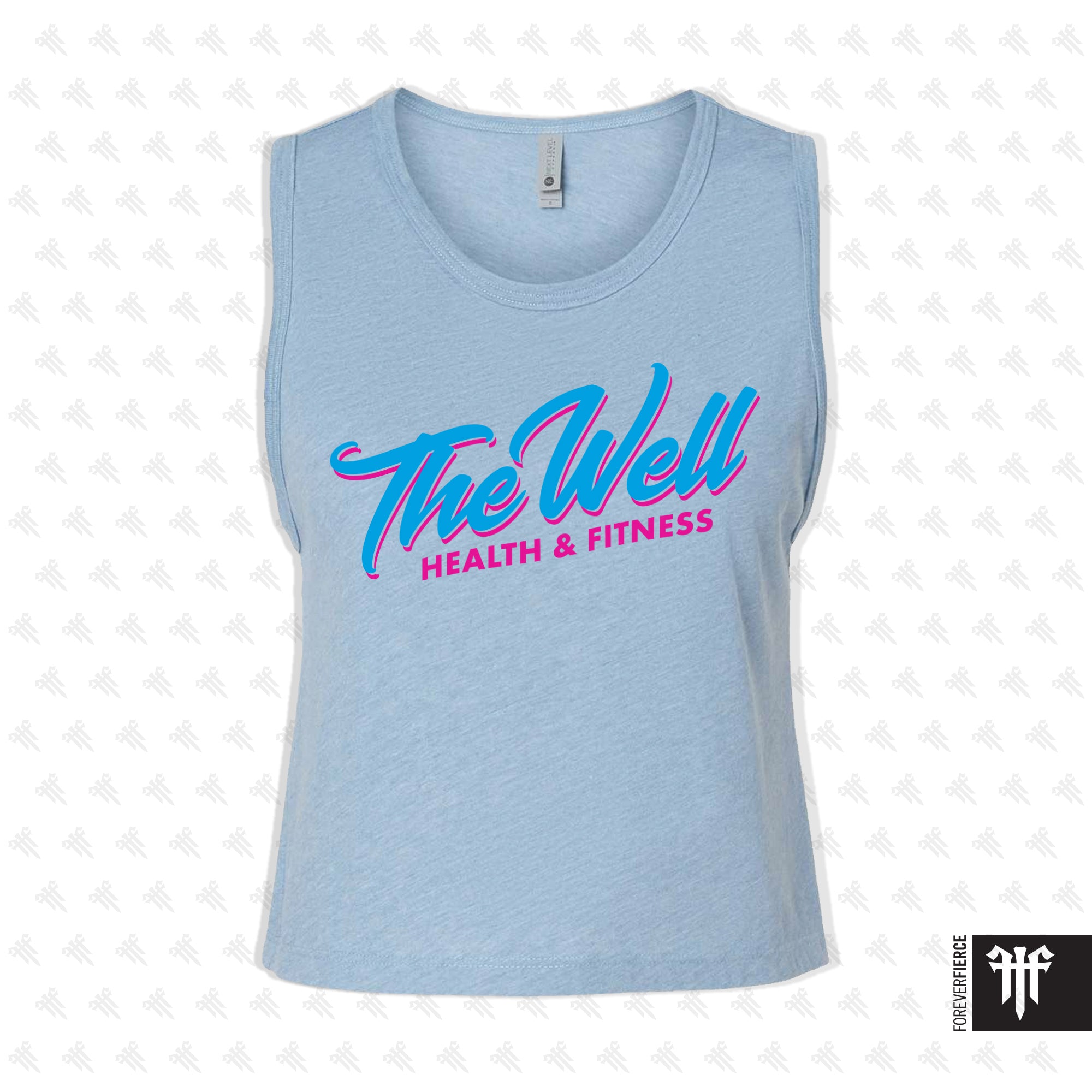 The Well July 2026 Womens Crop Tank - Stonewash Denim