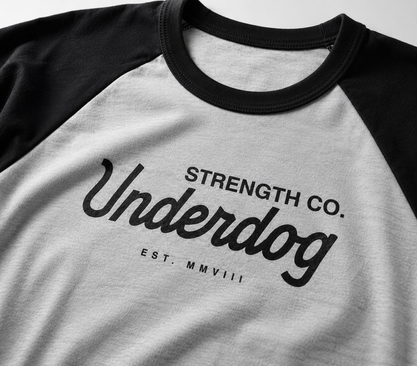 Design example: script wordmark on heather raglan